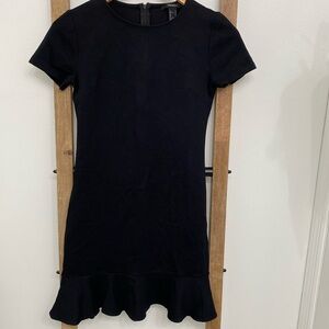FOREVER 21 Black A Lined Dress|Little Black Dress Ruffle Hem| Size Small Dress